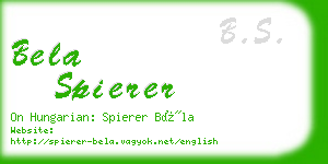 bela spierer business card
